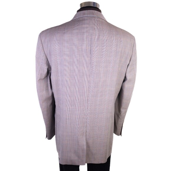Jos A Bank Blazer Sz 46L Houndstooth Sports Coat Suit Jacket Wool 2 Button EUC - Picture 8 of 14